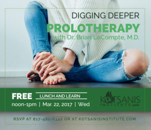 Digging Deeper: Prolotherapy with Dr. Brian LeCompte, M.D. @ Kotsanis Institute | Grapevine | Texas | United States